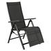 Costway Outdoor Folding Lounge Chair with 7 Adjustable Backrest and Footrest Positions-Gray