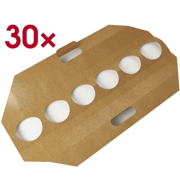 Papstar Becher-Tragetabletts aus Pappe 30 Stück 120x95x620 mm braun Image