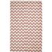 One of a Kind Hand-Tufted Modern 5' x 8' Chevron Wool Red Rug - 5' x 8'