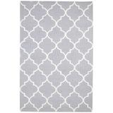 One of a Kind Hand-Tufted Modern 5' x 8' Trellis Wool Grey Rug - 5' x 8'