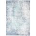 One of a Kind Hand-Woven Modern 4' x 6' Abstract Viscose Blue Rug - 4' x 6'