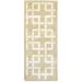 One of a Kind Flatweave Modern 2' x 3' Geometric Wool Beige Rug - 2' x 4'