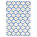 One of a Kind Flatweave Modern 5' x 8' Trellis Wool Blue Rug - 5' x 7'