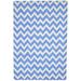 One of a Kind Hand-Tufted Modern 4' x 6' Chevron Wool Blue Rug - 4' x 6'