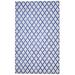 One of a Kind Hand-Woven Modern 5' x 8' Trellis Leather Blue Rug - 5' x 8'