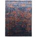 One of a Kind Hand-Knotted Modern 9' x 12' Abstract Silk Brown Rug - 9' x 12'