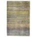 One of a Kind Hand-Knotted Modern 2' x 3' Trellis Wool Yellow Rug - 2' x 3'