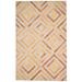 One of a Kind Hand-Woven Modern 5' x 8' Diamond Leather Gold Rug - 5' x 8'