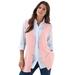 Plus Size Women's Fine Gauge Drop Needle Sweater Vest by Roaman's in Soft Blush (Size M)