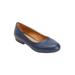 Extra Wide Width Women's The Jaiden Slip On Flat by Comfortview in Navy (Size 9 1/2 WW)