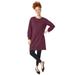 Plus Size Women's Blouson Sleeve Sweatshirt Tunic Dress by ellos in Midnight Berry (Size 34/36)