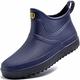 GURGER Wellington Boots Mens Wellies Ankle Short Rubber Rain Boots Waterproof Dark Blue Size 9