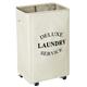 WOWLIVE 90L Large Rolling Laundry Hamper with Wheels Collapsible Laundry Basket on Wheels Durable Laundry Bag on Wheels Foldable Rectangular Hampers for Laundry (Beige)