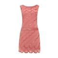 Love Camden Womens 1920's Charleston Flapper Gatsby Coral Diagonal Scallop Sequin Beaded Embellished Shift Dress(20)