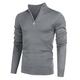 Coofandy Mens Jumpers Knitted Zip Neck Solid Cotton Jumpers 1/4 Zip Pullover, Grey, L