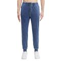 Extreme Pop Mens Joggers Bottoms Denim Terry Casual Sweatpants Cuffed Hem UK Brand (Denim Blue, XL)