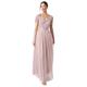 Maya Deluxe Damen Maya Deluxe Women's Maxi Ladies V-neck Plus Size Ball Gown Short Sleeves Long Elega Bridesmaid Dress, Frosted Pink, 42 EU