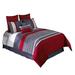 Everly Quinn Red/Microfiber 8 Piece Comforter Set Microfiber in Blue | King Comforter + 7 Additional Pieces Included | Wayfair