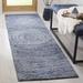 Blue 27 x 0.5 in Area Rug - Dakota Fields Ikat Abstract Handmade Tufted Wool Area Rug in Wool | 27 W x 0.5 D in | Wayfair