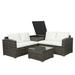 Maureen Wicker Rattan 4-Piece Seating Group with Cushions