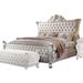 ACME Picardy Queen Bed in Fabric & Antique Pearl