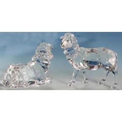 Club 12 Icy Clear Christmas Nativity Sheep Table Top Figurines 4"