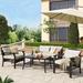 Biren Wicker/Rattan 4 - Person Seating Group with Cushions