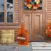 Glitzhome Fall Lighted Wooden Welcome Porch Decor w/Wreath