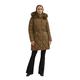 Shuuk Long Quilted Coat with Fur UK 14 Black