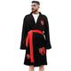 Naruto Bathrobes Itachi Uchiha Anime Dressing Gown, Men's Winter Flannel Long Sleeve Housecoat, Black, XL