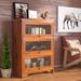 Foundry Select Rafeef 29.13" W Solid Wood Barrister Bookcase Wood in Brown | 60 H x 32.5 W x 13.25 D in | Wayfair 66B9DD889E5F49B4B25734B868503FBA