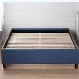 Winston Porter Hateya Low Profile Platform Bed Upholstered/Polyester in Blue | 16 H x 41 W x 81.8 D in | Wayfair 97B3EAEAF6944E71BBAC47E8013B30A0