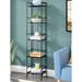 Ebern Designs Edwin 57.5 " H x 13" W Metal Folding Etagere Bookcase in Black | 57.5 H x 13 W x 11.25 D in | Wayfair