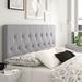 Winston Porter Clique Button-tufted Headboard Upholstered/Linen in Gray | 51.5 H x 78.5 W x 3 D in | Wayfair ZIPC7627 34941652