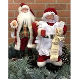 The Holiday Aisle® 2 Piece Mr & Mrs Claus Set Resin | 15.5 H x 6.5 W x 5.5 D in | Wayfair THLA2565 39563859