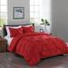 Charlton Home® Shearin Pintuck Duvet Cover Set Cotton in Red | Full/Queen | Wayfair 2014749