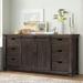 Hebden 70" Wide 6 Drawer Pine Wood Sideboard Wood in Brown Laurel Foundry Modern Farmhouse® | 34 H x 70 W x 18 D in | Wayfair