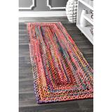 30 x 0.35 in Area Rug - Langley Street® Ornello Geometric Hand Braided Cotton Area Rug Cotton | 30 W x 0.35 D in | Wayfair