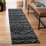 Black/White 24 x 0.39 in Indoor Area Rug - Foundry Select Cobos Geometric Black/Ivory Area Rug Polypropylene | 24 W x 0.39 D in | Wayfair