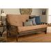 The Twillery Co.® Stratford Full 81" Wide Loose Back Futon & Mattress Wood/Solid Wood in Brown | 37 H x 81 W x 34 D in | Wayfair