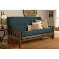 The Twillery Co.® Stratford Full 81" Wide Loose Back Futon & Mattress Wood/Solid Wood in Gray/Blue/Brown | 37 H x 81 W x 34 D in | Wayfair