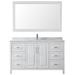 Wyndham Collection Daria 60" Single Bathroom Vanity Set w/ Mirror Marble in White | 35.75 H x 60 W x 22 D in | Wayfair WCV252560SWHCMUNSM58