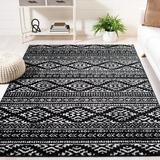 Black/White 144 x 0.39 in Indoor Area Rug - Foundry Select Cobos Geometric Black/Ivory Area Rug Polypropylene | 144 W x 0.39 D in | Wayfair