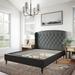 Darby Home Co Nilah Tufted Low Profile Platform Bed Upholstered/Polyester/Metal in Gray | 51 H x 61 W x 82 D in | Wayfair DRBH4830 45542280