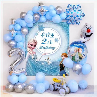 Ensemble de ballons Disney Frozen Elsa Anna nombre de princesse kit de guirxiété d'arc de ballon