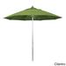 California Umbrella 9' Rd. Aluminum Frame, Fiberglass Rib Patio Umbrella, Push Open,Anodized Silver Finish, Sunbrella Fabric