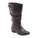 Extra Wide Width Women's The Monica Wide Calf Leather Boot by Comfortview in Black (Size 8 1/2 WW)