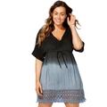 Plus Size Women's Renee Ombre Cover Up Dress by Swimsuits For All in Black Grey Ombre (Size 10/12)