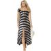 Plus Size Women's Harper Tie Dye Cover Up Maxi Dress by Swimsuits For All in Black White Tie Dye (Size 6/8)