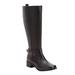 Women's The Donna Wide Calf Leather Boot by Comfortview in Black (Size 7 M)